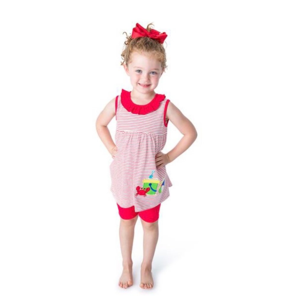 Applique Beach Ball Girl's Short Set